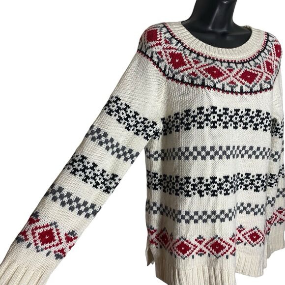 Talbots Sweater Womens M Petite Fair Isle Classic Preppy Nordic Cozy Wool Blend - Picture 4 of 10